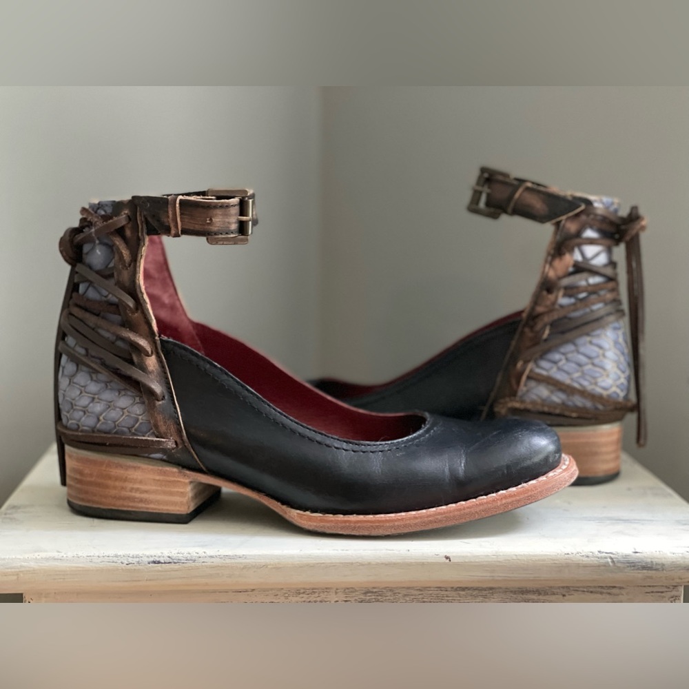 Freebird by Steven Blue and Brown Ankle Booties